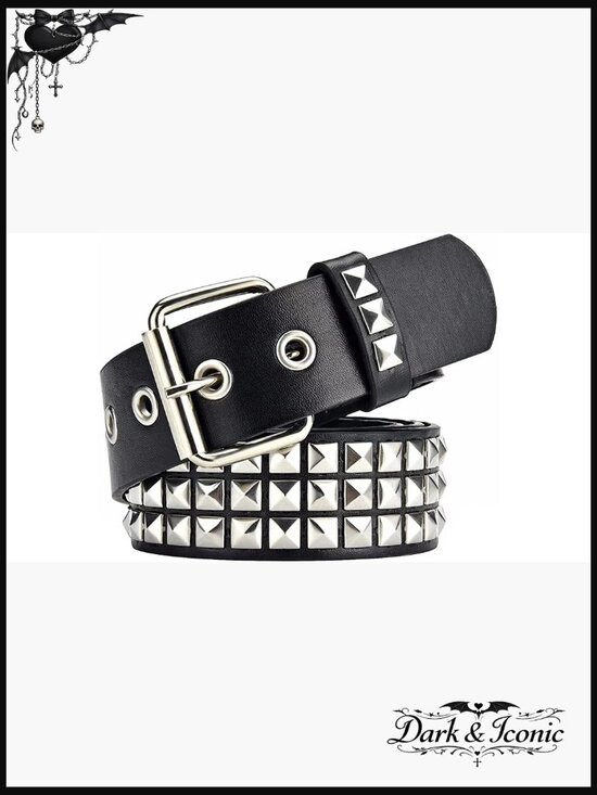 Faux Leather Studded Belt Punk Rock Rivet 1.5\